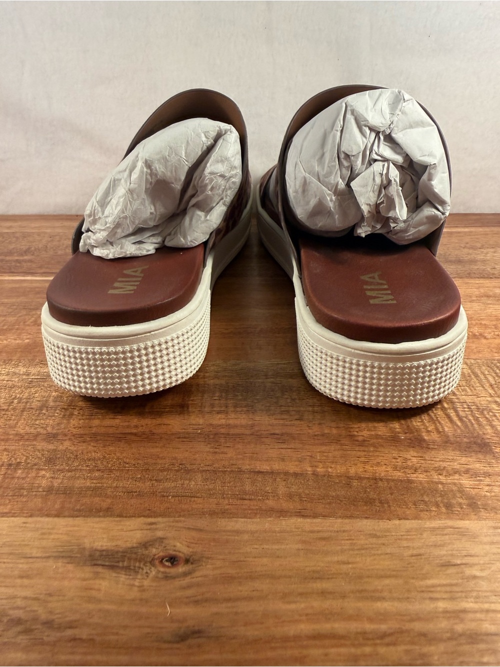 MIA Yelena Platform Sandals in Bold Brown Leopard Print Size 9 NWOT - Picture 6 of 10